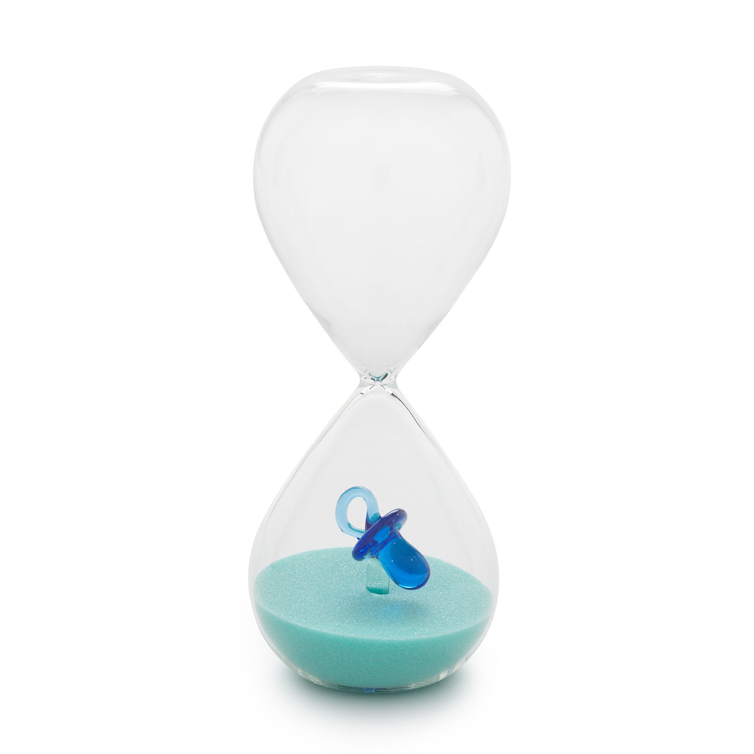 Henriette Clessidra Bimbo in Vetro Borosilicato Sabbia Azzurra ø 6,5x16 cm.