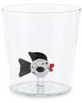 Henriette Bicchiere in Vetro Borosilicato Treasure Collection Clown Fish con Pesce e Pinne Nere 300 ml.