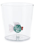 Henriette Bicchiere in Vetro Borosilicato Treasure Collection Clown Fish con Pesce e Pinne Bianche 300 ml.