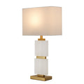 Lampada in Alabastro e Metallo con Paralume Decò Collection