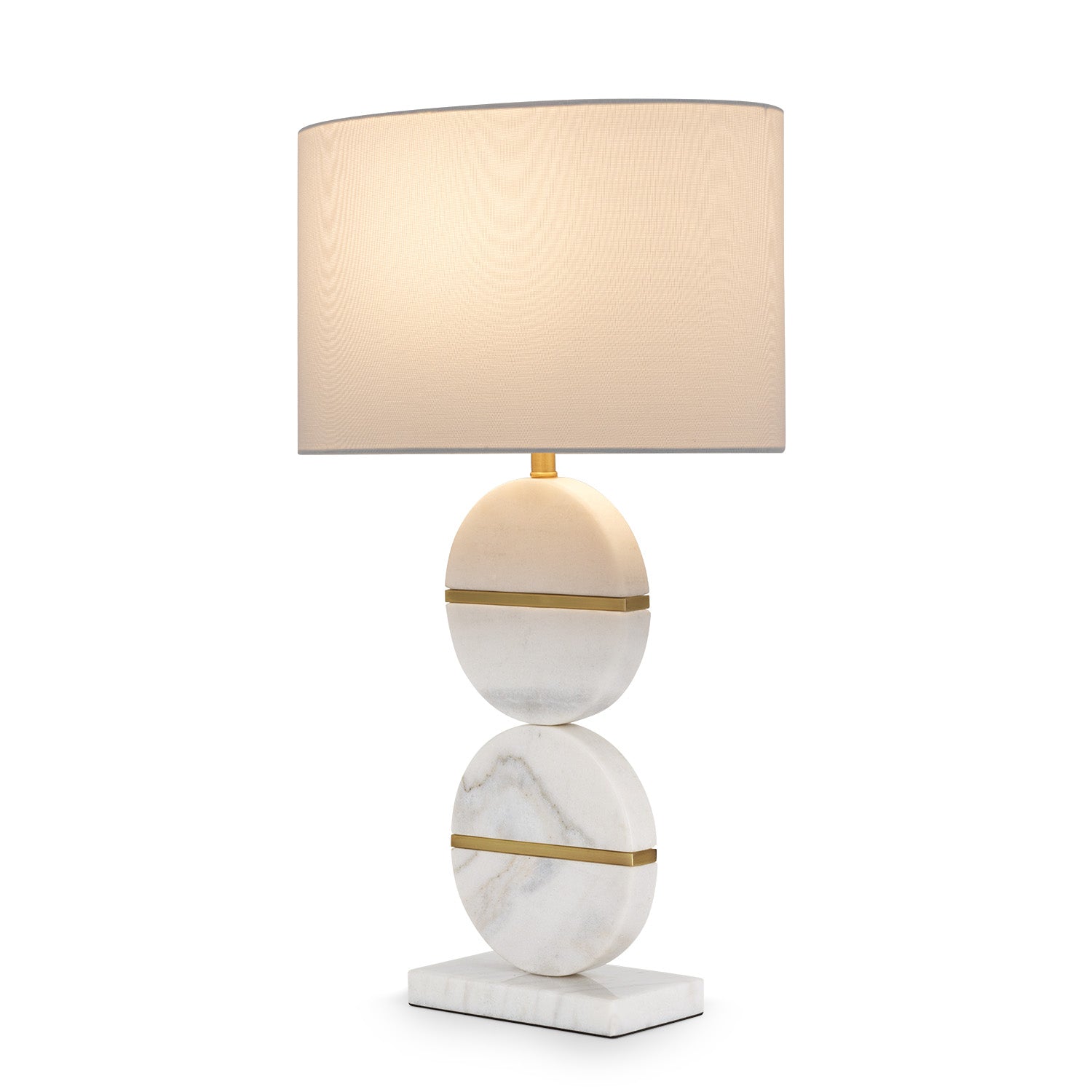 Lampada in Metallo e Marmo con Paralume Decò Collection