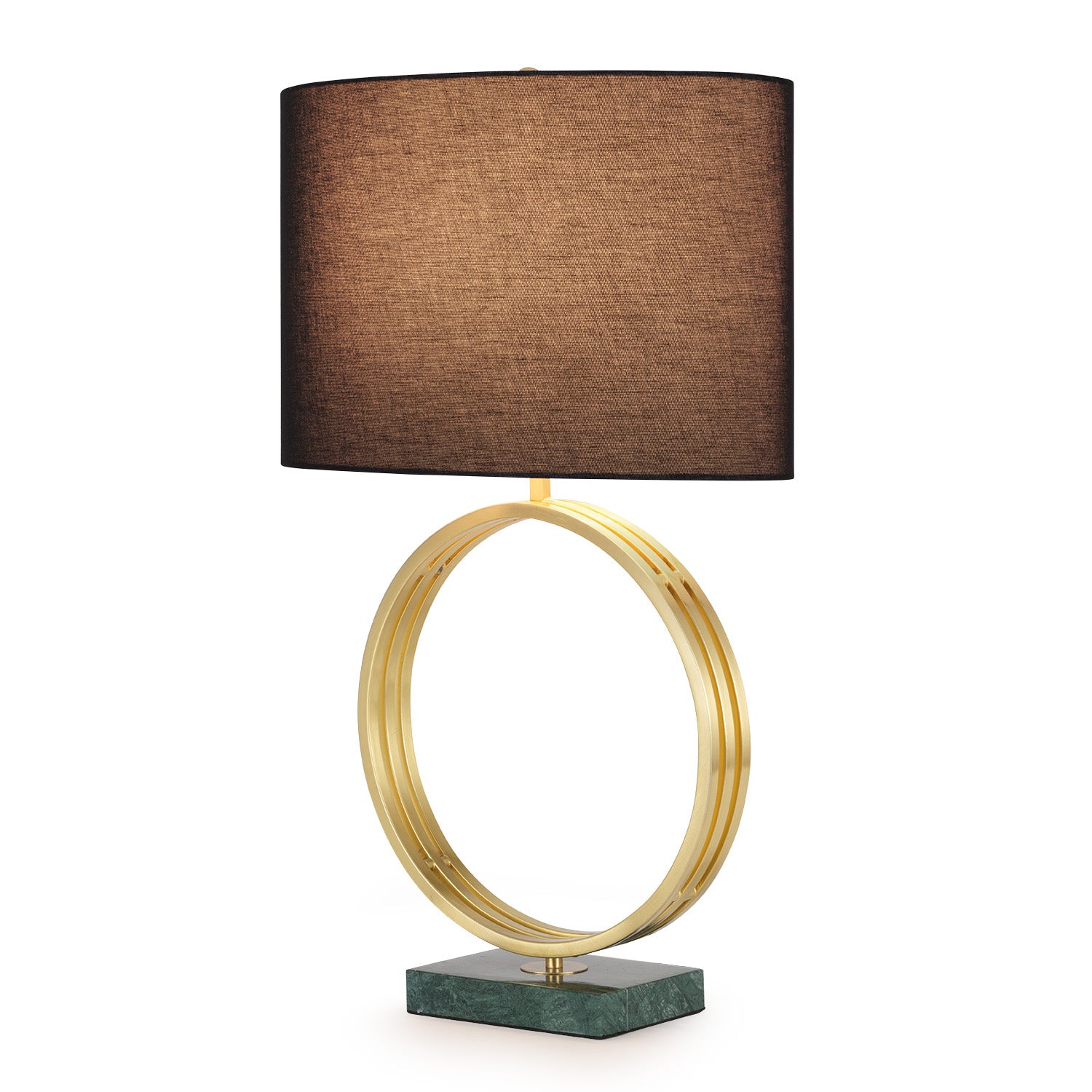 Lampada in Metallo e Marmo con Paralume Decò Collection