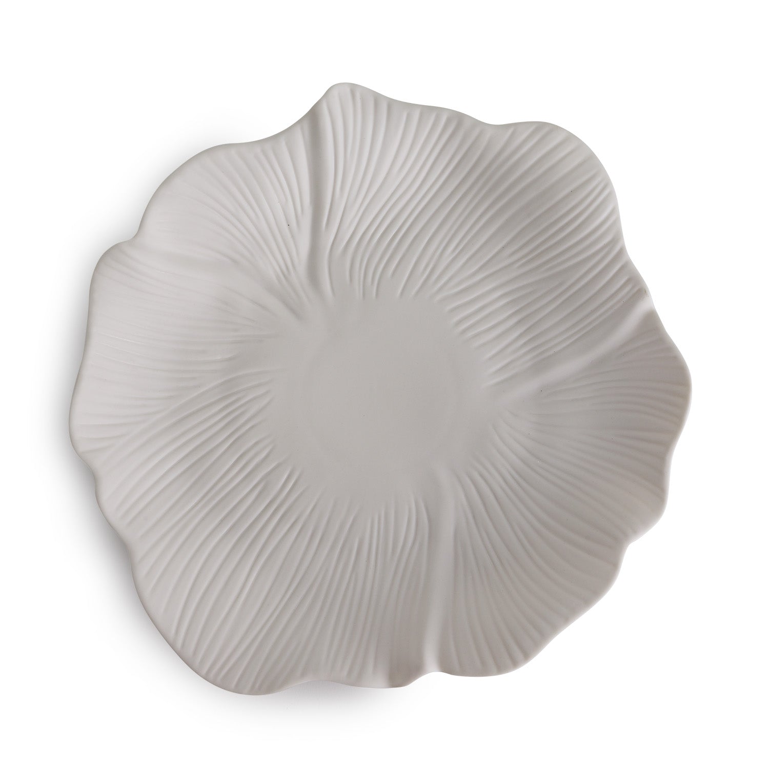Henriette Centrotavola Foglia in Porcellana Mat Bianca Ø 36 cm.