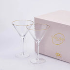 EDG Enzo De Gasperi Set 6 Calici Cocktail Goldrim in Vetro H19 Ø12 cm. — 300 ml