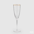 EDG Enzo De Gasperi Set 6 Calici Flute Goldrim in Vetro H26 Ø7 cm. — 260 ml
