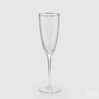EDG Enzo De Gasperi Set 6 Calici Flute Goldrim in Vetro H26 Ø7 cm. — 260 ml