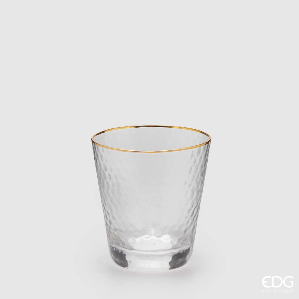 EDG Enzo De Gasperi Set 6 Bicchieri Goldrim in Vetro H10 Ø9 cm. — 350 ml