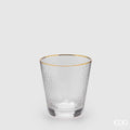 EDG Enzo De Gasperi Set 6 Bicchieri Goldrim in Vetro H10 Ø9 cm. — 350 ml