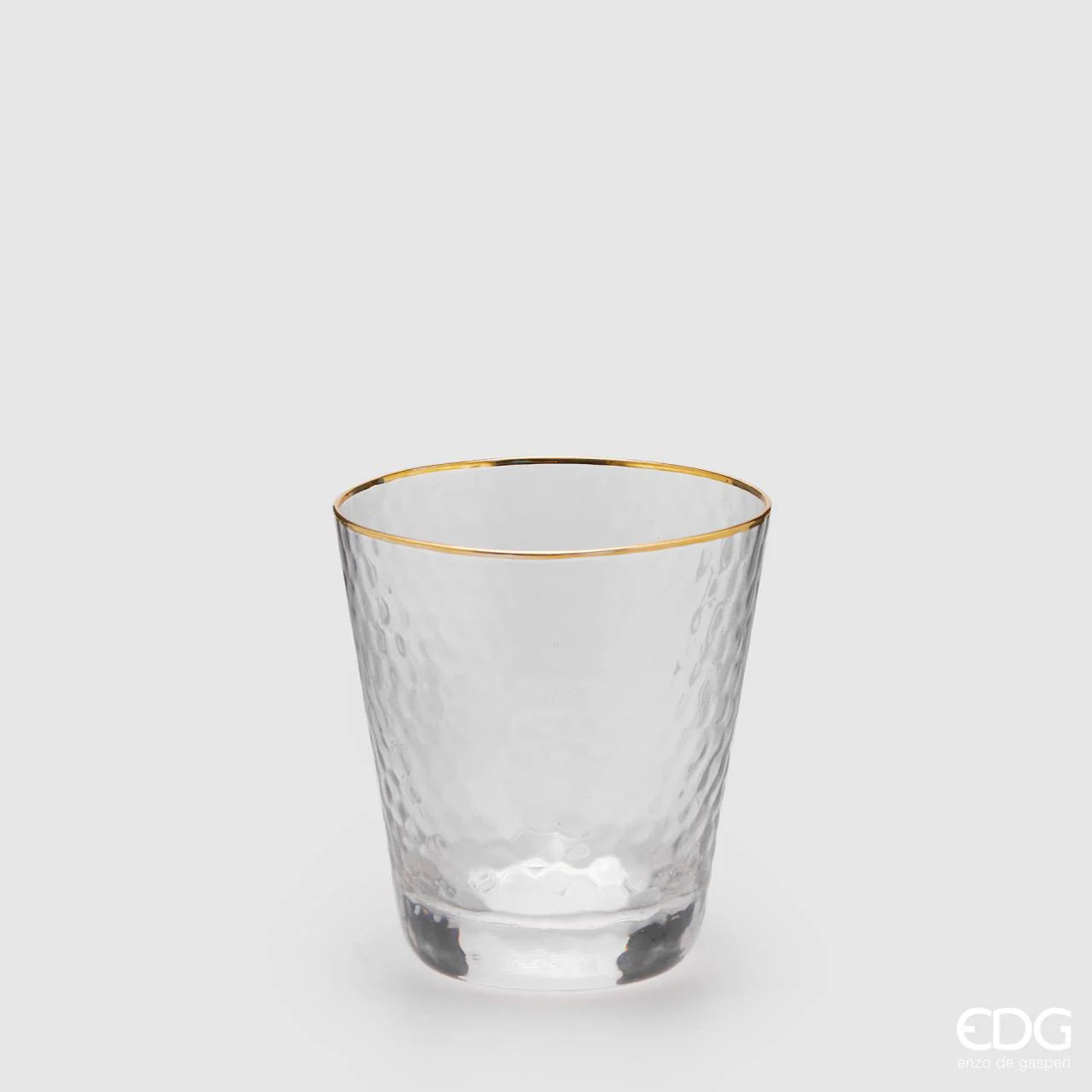 EDG Enzo De Gasperi Set 6 Bicchieri Goldrim in Vetro H10 Ø9 cm. — 350 ml
