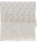 Blanc MariClò Copritutto Dentelle Collection in Cotone Panna con Frange 130x170 cm.