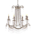 Lampadario con Gocce di Cristallo — Collezione Sogni negli Occhi — 8 Luci E14 — H. 79 cm. D. 72 cm.