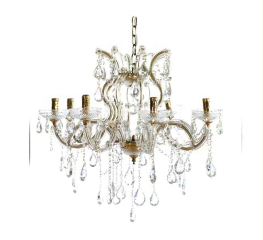 Blanc MariClò Lampadario Luce di Taglio Collection in Metallo Vetro Cristallo 8 Luci E14 75x75x65 cm.