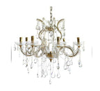 Blanc MariClò Lampadario Luce di Taglio Collection in Metallo Vetro Cristallo 8 Luci E14 75x75x65 cm.