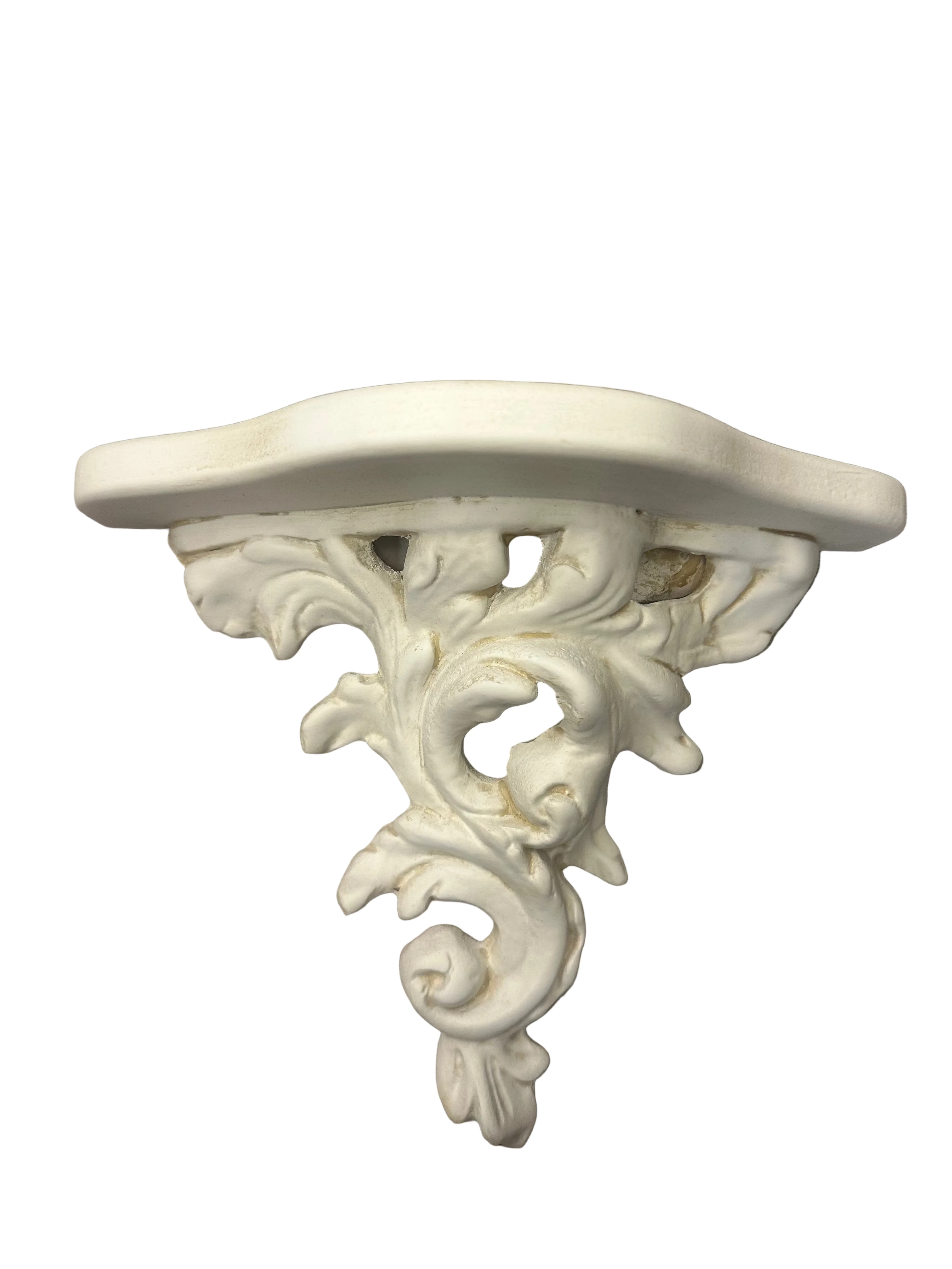 L'Arte di Nacchi Mensola Capitello in Pasta di Legno Bianco Decapato H. 25,5 cm. L. 20 cm.