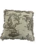 Blanc MariClò Cuscino Quadrato con Frange in Cotone Verde Salvia 45x45 cm.