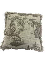 Blanc MariClò Cuscino Quadrato con Frange in Cotone Verde Salvia 45x45 cm.