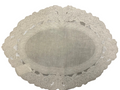 Blanc MariClò Tovaglietta Ovale Ricamata Collezione Dentelle Lino e Cotone Bianco 35x50 cm.