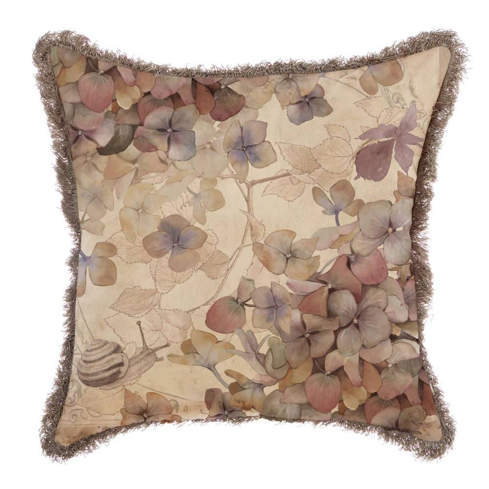 Blanc MariClò Cuscino Stampato con Frange Promenade Collection 45x45 cm.