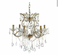 Blanc MariClò Lampadario Luce di Taglio Collection in Metallo Vetro Cristallo 6 Luci E14 60x60x55 cm.