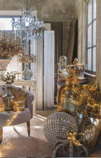 Blanc MariClò Lampadario Luce di Taglio Collection in Metallo Vetro Cristallo 6 Luci E14 60x60x55 cm.