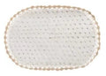 Blanc MariClò Tappeto Ovale My Soft Dream Collection in Cotone con Bordo Crochet Biscotto 55x85 cm.