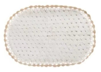 Blanc MariClò Tappeto Ovale My Soft Dream Collection in Cotone con Bordo Crochet Biscotto 55x85 cm.