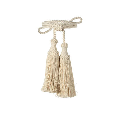 Blanc MariClò Fermatenda Doppia Nappa L'Arte di Nacchi Cotone Avorio H. 21 cm. Corda 58 cm.