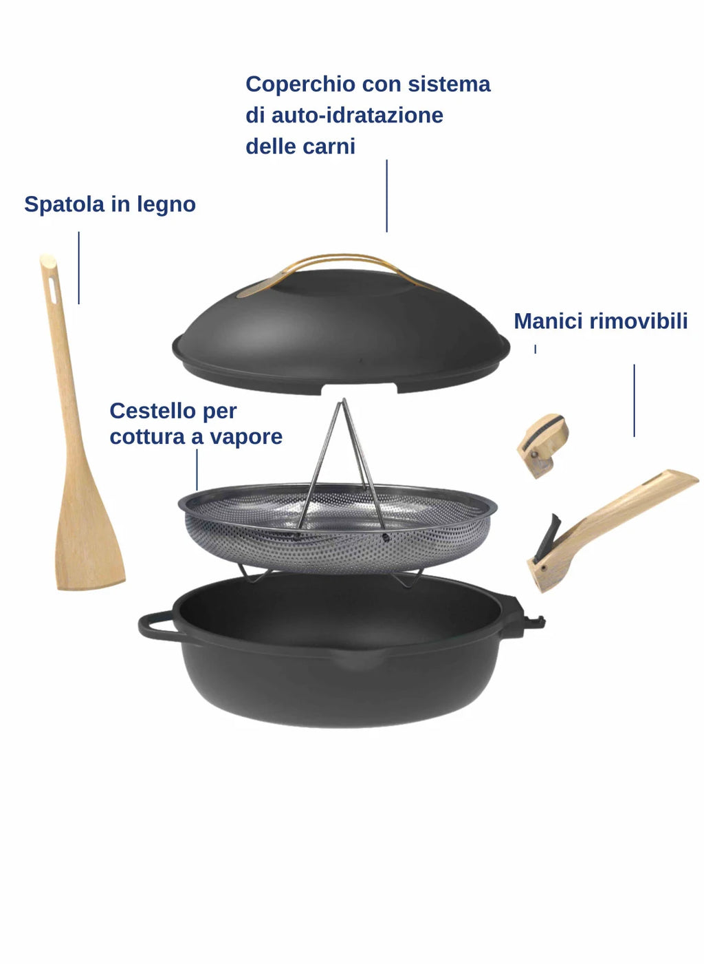 Cookut La Favolosa Padella 8 in 1 Cookut Collection Nero