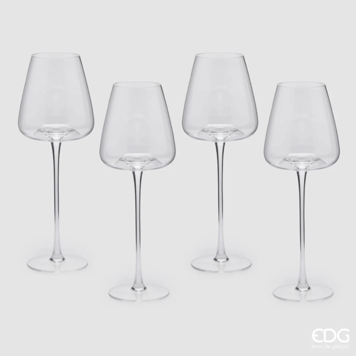 EDG Enzo De Gasperi Set 4 Calici Grace in Vetro H26 Ø10 cm. — 500 ml