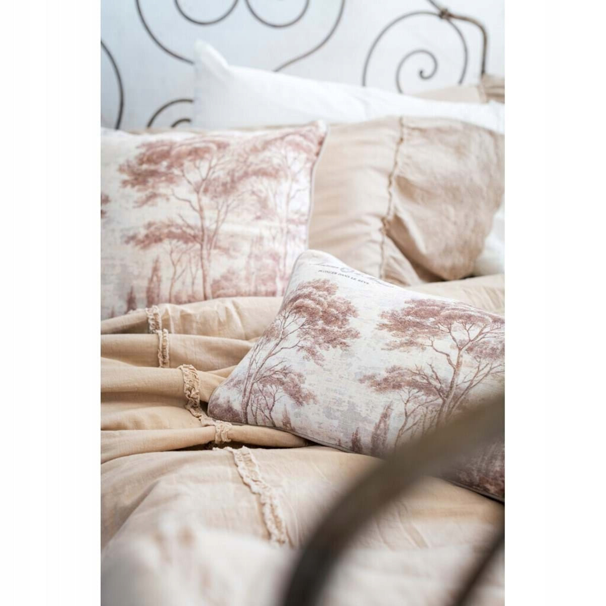 Blanc MariClò Cuscino Quadrato Le Reve Collection in Poliestere Rosa Antico 50x50 cm.