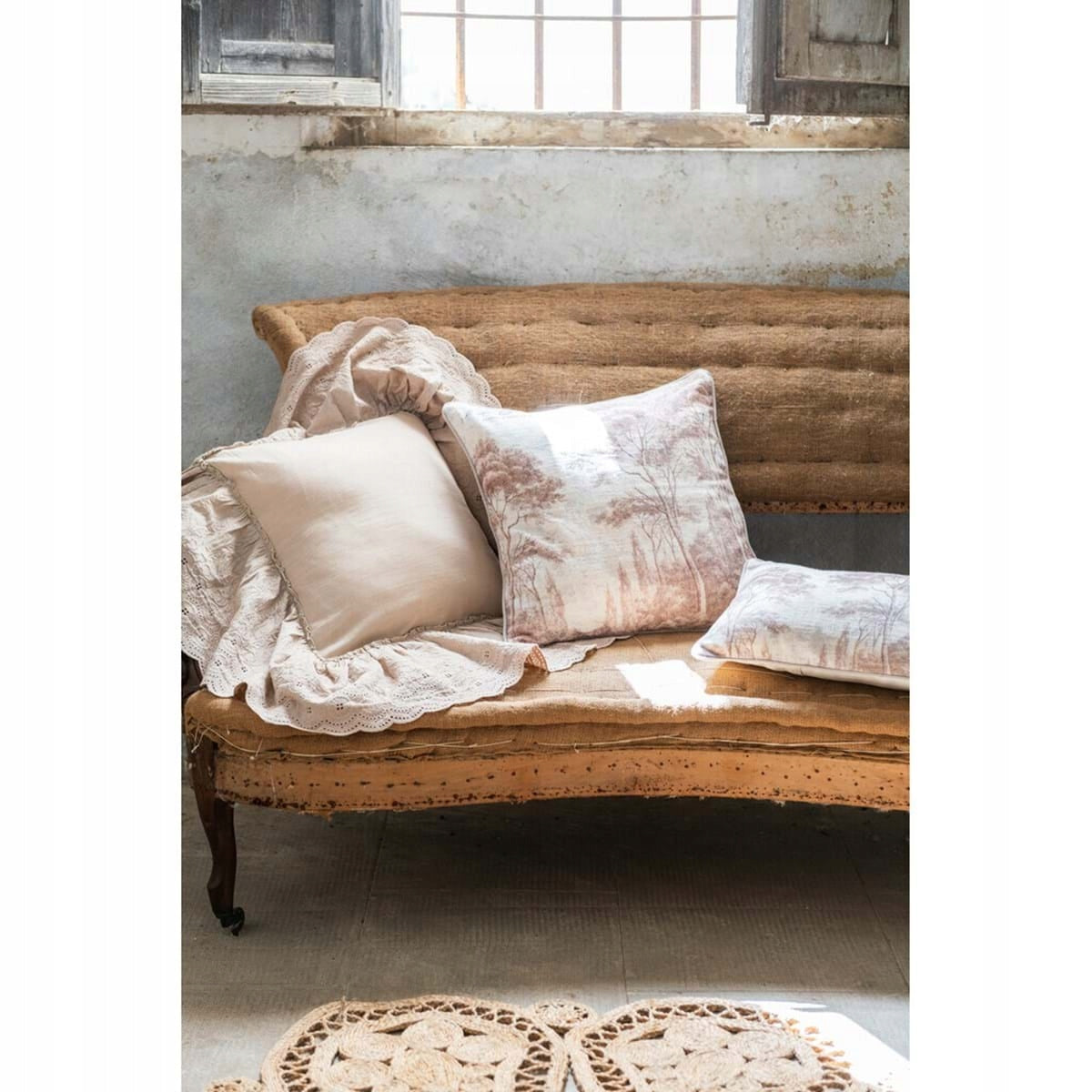 Blanc MariClò Cuscino Rettangolare Le Reve Collection in Poliestere Rosa Antico 30x50 cm.