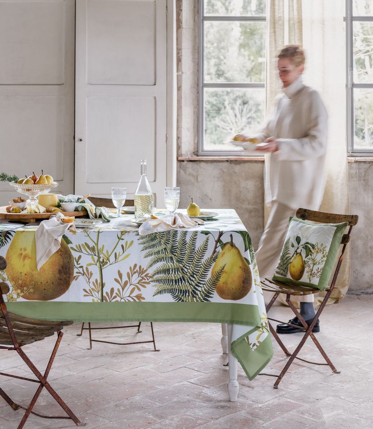 Blanc MariClò Tovaglia Frutti d'Autunno Collection in 100% Cotone 150x240 cm.