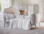 Blanc MariClò Letto Matrimoniale Imbottito Marcella Collection in Legno di Mango 200x167,5x134 cm.