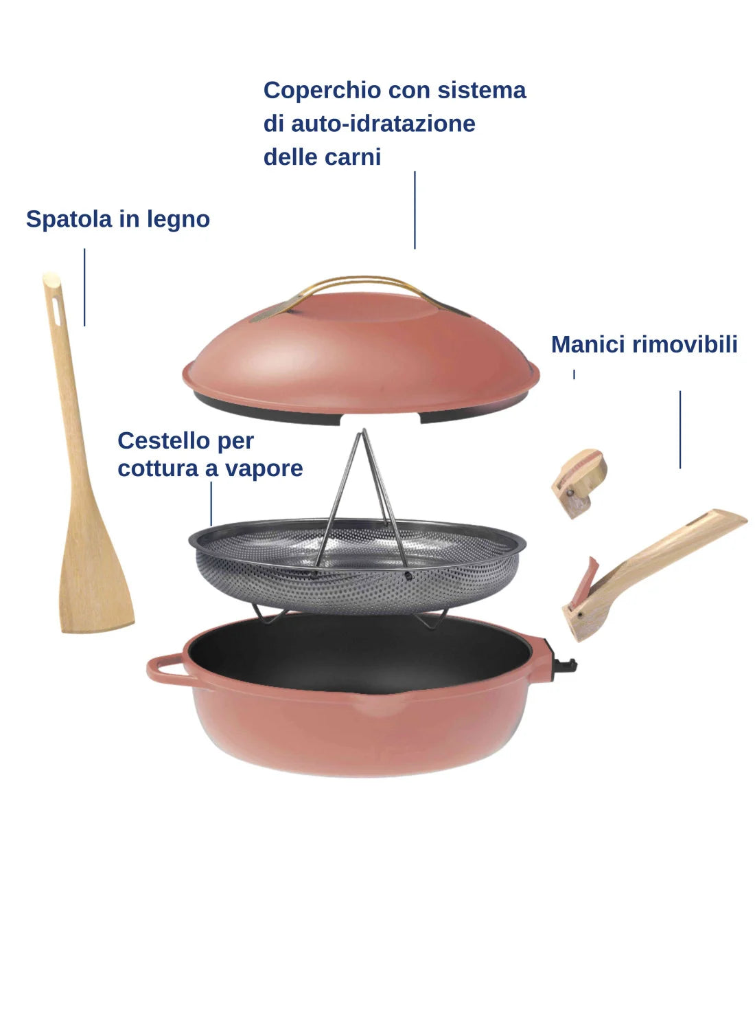 Cookut La Favolosa Padella 8 in 1 Cookut Collection Rosa