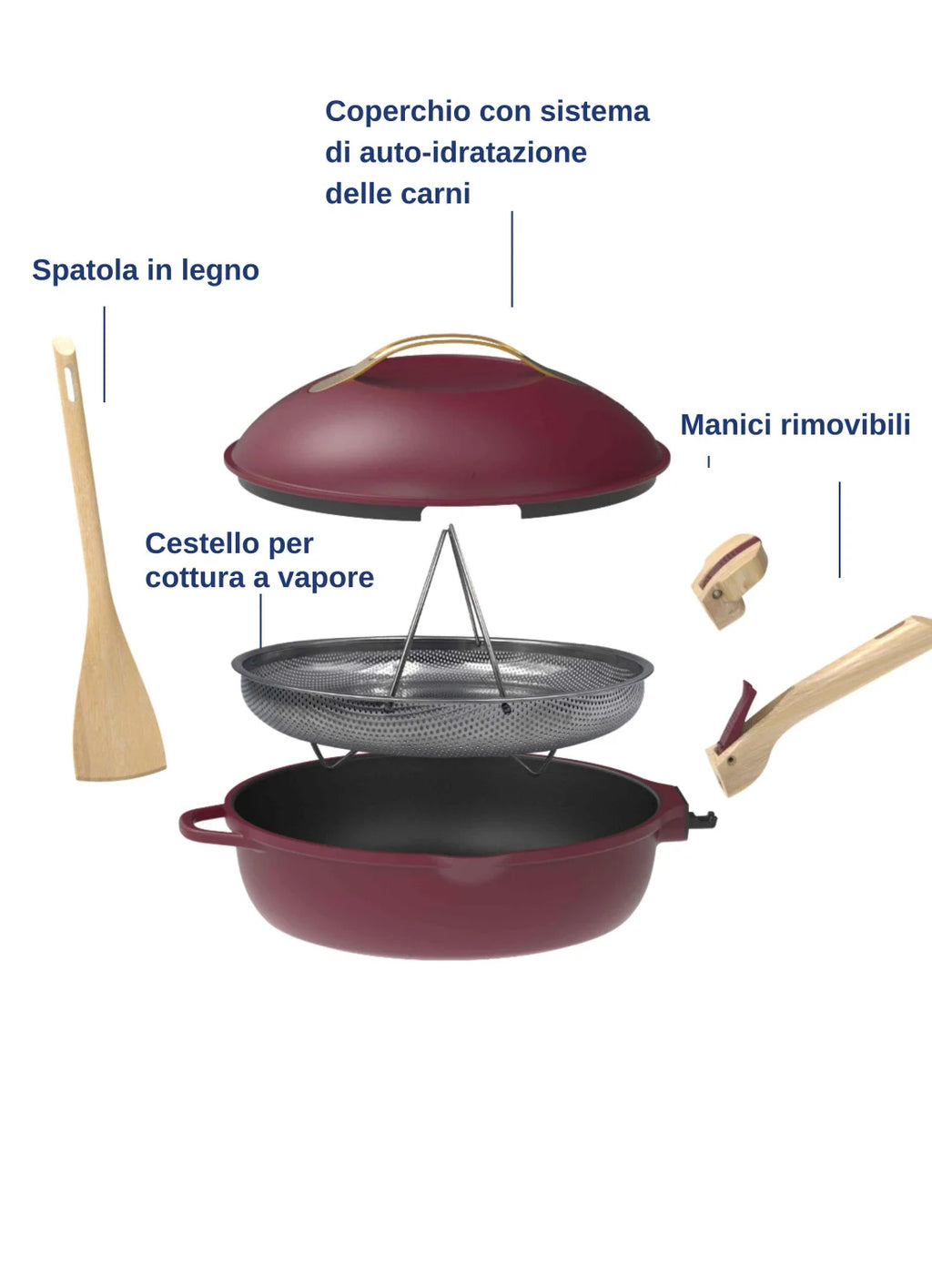Cookut La Favolosa Padella 8 in 1 Cookut Collection Rosso