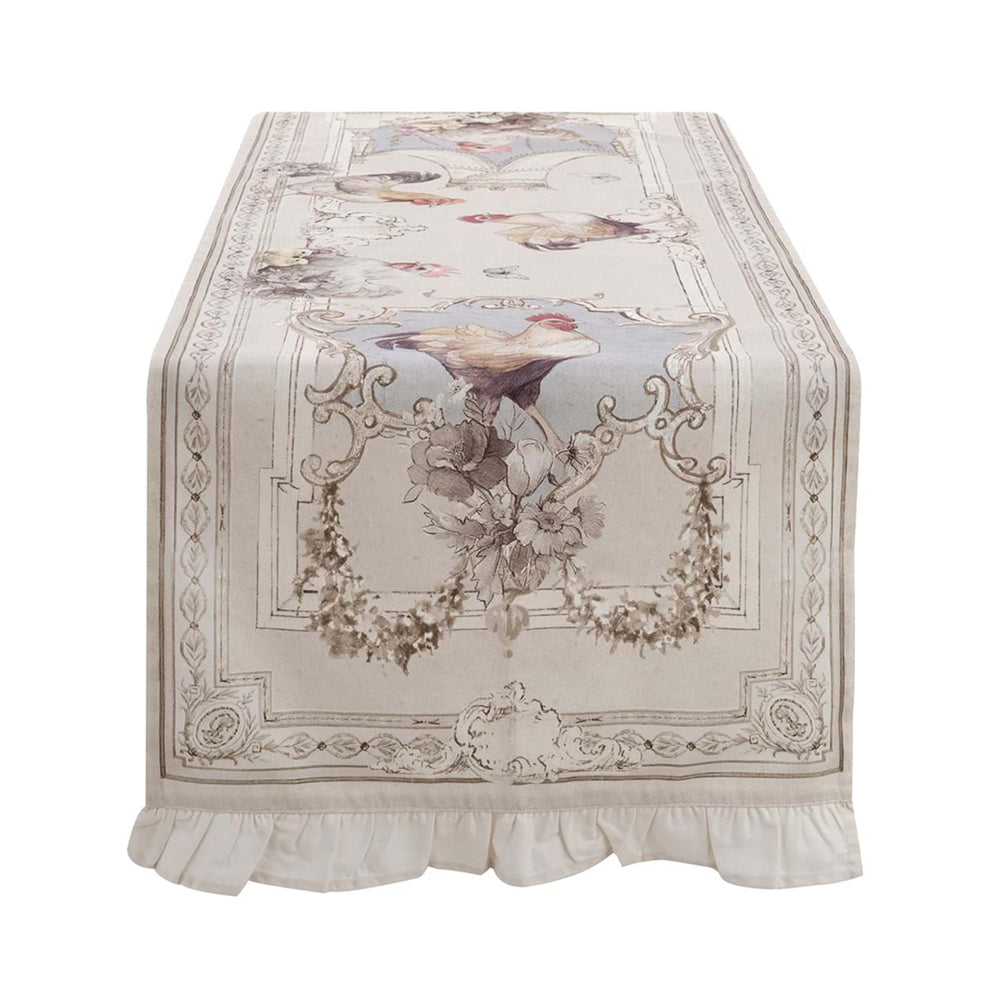 Blanc MariClò Runner Cerato Coco' Collection con Gallina e Gala 50x160 cm.