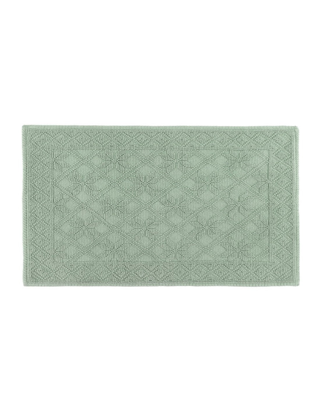 Blanc MariClò Tappeto a Righe Natural Attitude Collection in Cotone Verde Acqua 45x75 cm.