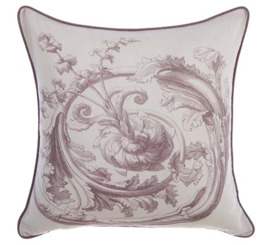 Blanc MariClò Cuscino Arredo Fregio Rinascimentale Baroque Collection in Cotone e Lino 45x45 cm.
