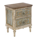 Blanc MariClò Comodino Intarsi Collection in Legno di Abete e MDF 55x38x65 cm.