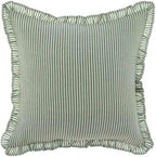 Blanc MariClò Cuscino Taormina Collection a Righe in Cotone Verde 40x40 cm.