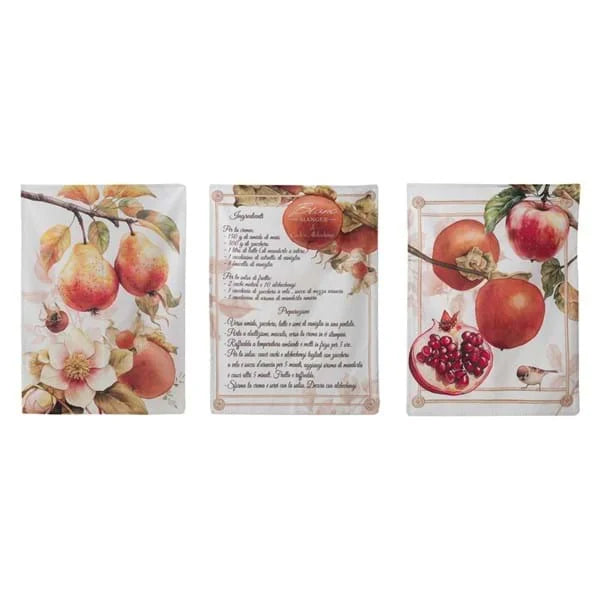 Blanc MariClò Canovaccio in Cotone Persimmon Collection Ricetta d'Autunno 50x70 cm.