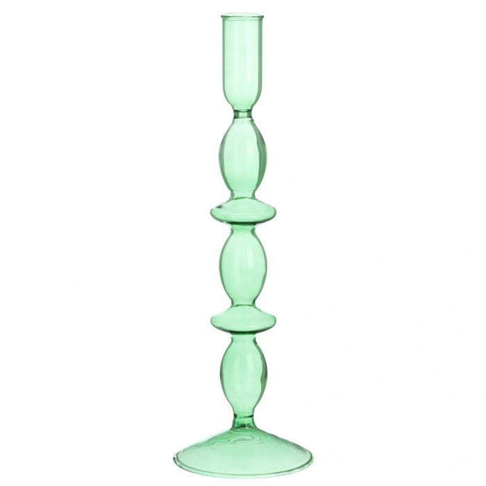 Blanc MariClò Porta Candela Alto in Vetro Verde Alcina Collection H. 31,70 cm.