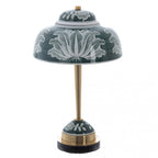 Blanc MariClò Lampada da Tavolo Aurora Collection in Ceramica Floreale con Dettagli Dorati 30x50x30 cm.