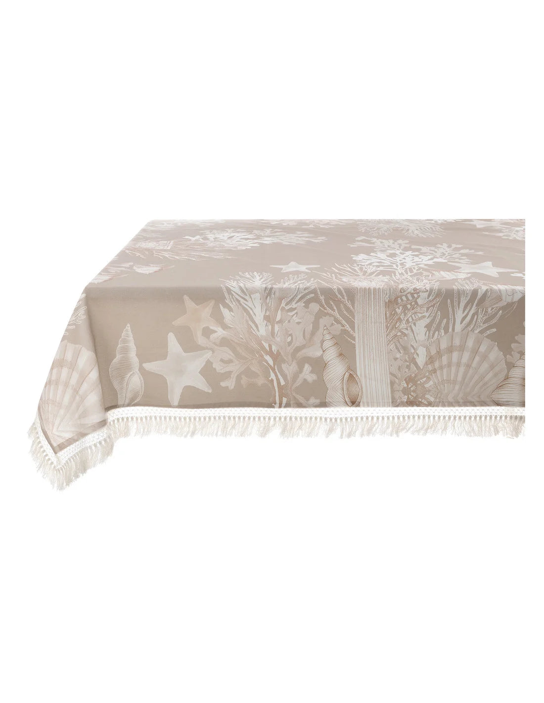 Blanc MariClò Tovaglia La Mer Onirique in Cotone Beige 170x170 cm.