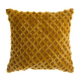 Blanc MariClò Cuscino Ciniglia a Rombi Intrecci Cozy Ocra 45x45 cm.