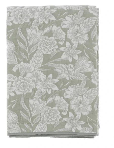 Blanc MariClò Trapunta Lady Collection in Cotone e Poliestere Verde Floreale 260x260 cm.