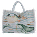 Borsa Stampata e Ricamata Riviera Collection 35x14x25 cm.