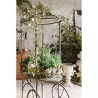 Blanc MariClò Carretto Decorativo Porta Piante Giardino Segreto Collection in Metallo 109,5x193,5x55 cm.