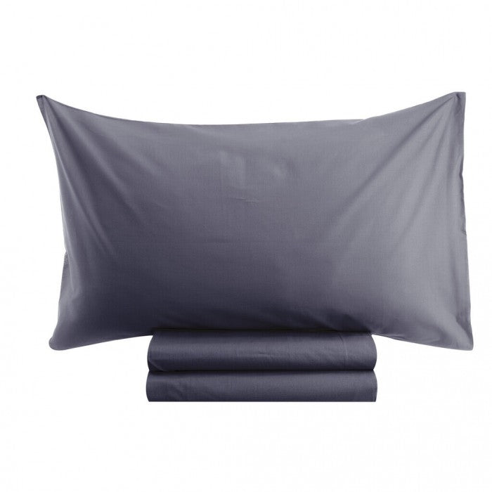 Blanc MariClò Completo Letto 2 Piazze Tuscany Collection in 100% Cotone Grigio Scuro 245x300 cm.