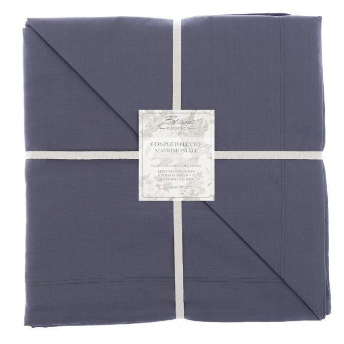 Blanc MariClò Completo Letto 2 Piazze Tuscany Collection in 100% Cotone Grigio Scuro 245x300 cm.